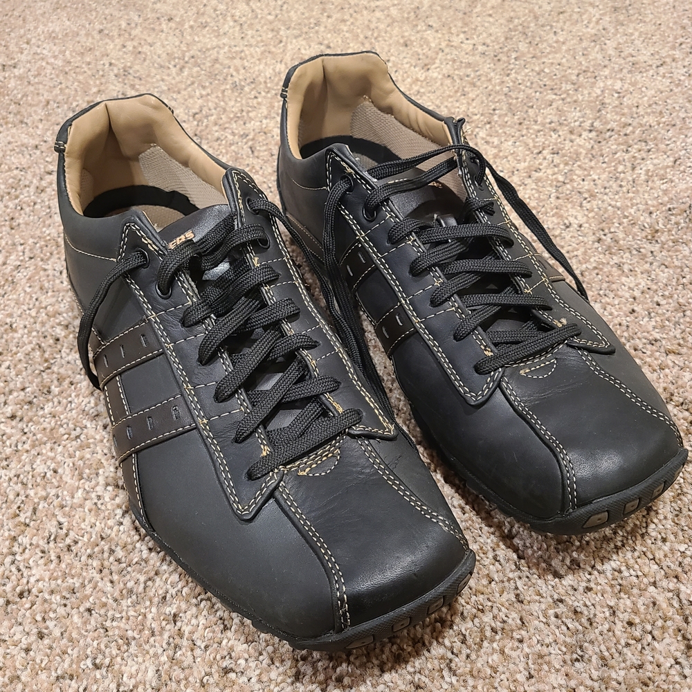 Skechers Black Leather Sneakers